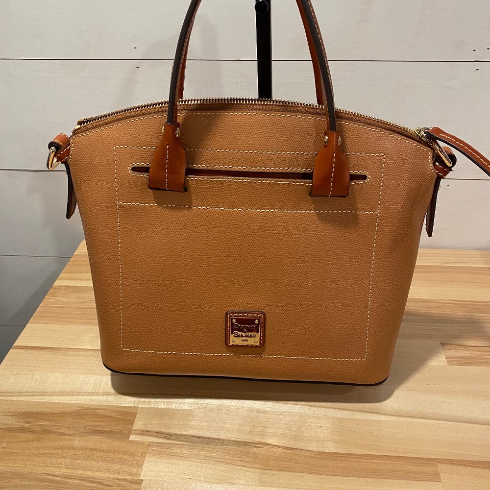 Dooney & Bourke Leather Tan Dome Shaped Satchel
